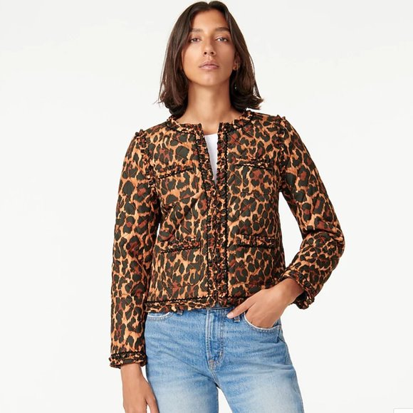 NEW JCrew Quilted PrimaLoft leopard lady jacket - Picture 4 of 5